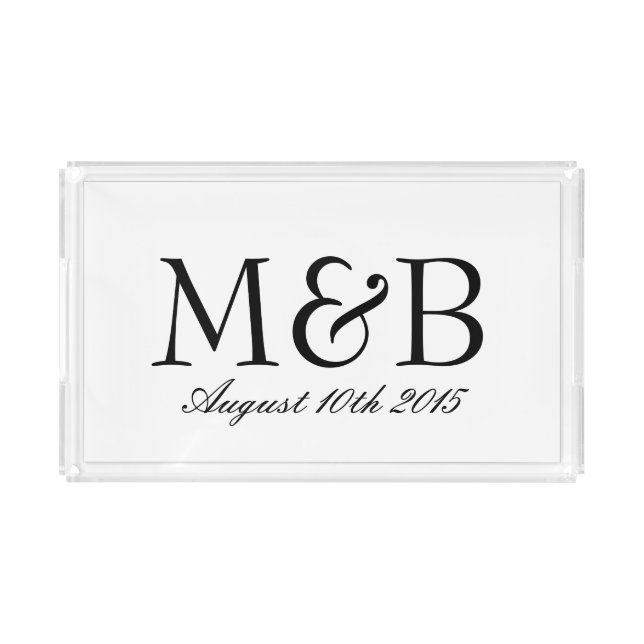 Personalized monogram serving tray for wedding (Front)