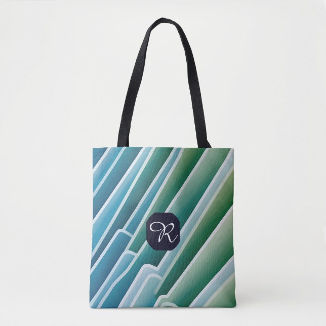 Personalized Monogram Shoulder Tote – Abstract  Bag (Front)