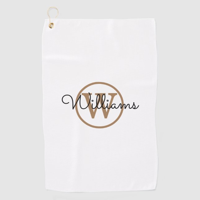 Personalized Monogram Signature Script Name Golf Towel (Front)