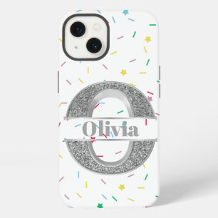 Personalized Monogram Silver Initial O Your Name iPhone 13 Case