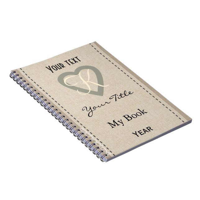 Personalized Monogram Simple Heart Notebook (Right Side)