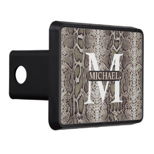 Personalized Monogram Snake Skin Animal Print Hitch Cover