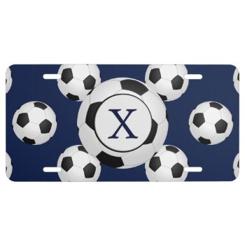 Personalized Monogram Soccer Balls Sports License Plate by MonogramBoutique at Zazzle