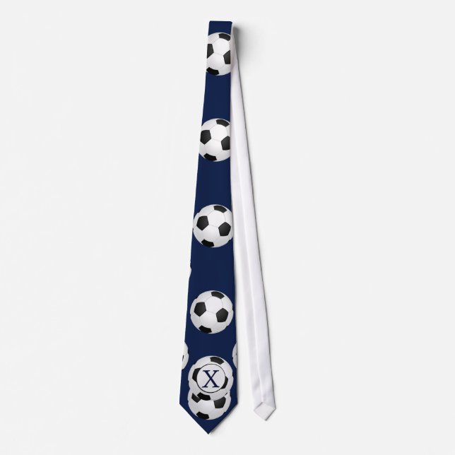 Personalized Monogram Soccer Balls Sports Neck Tie (Front)