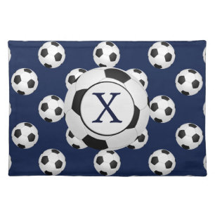 Personalized Monogram Soccer Balls Sports Placemat
