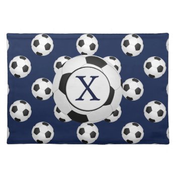 Personalized Monogram Soccer Balls Sports Placemat by MonogramBoutique at Zazzle