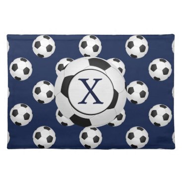 Personalized Monogram Soccer Balls Sports Placemat