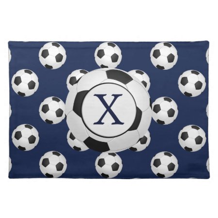 Personalized Monogram Soccer Balls Sports Placemat