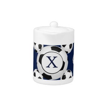 Personalized Monogram Soccer Balls Sports Teapot by MonogramBoutique at Zazzle