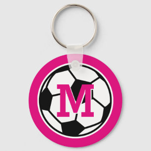 Personalized monogram soccer keychains for girls