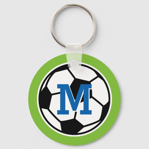 Personalized monogram soccer keychains for kids