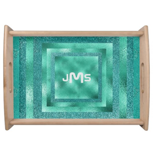 Personalized Monogram Space Glitter Serving Trays