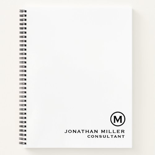 Personalized Monogram Spiral Notebook