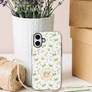 Personalized Monogram Spring Butterfly iPhone 16 Plus Case