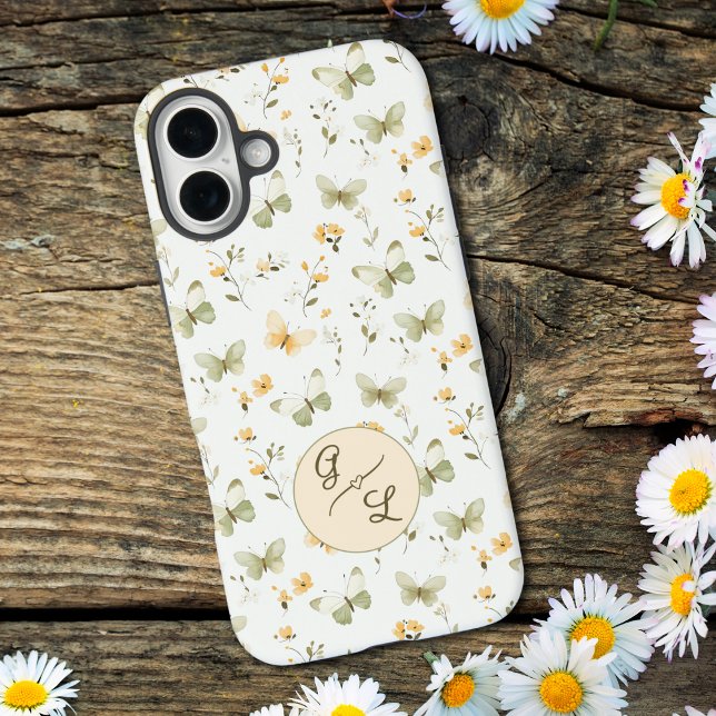 Personalized Monogram Spring Butterfly Case-Mate iPhone Case (Creator Uploaded)