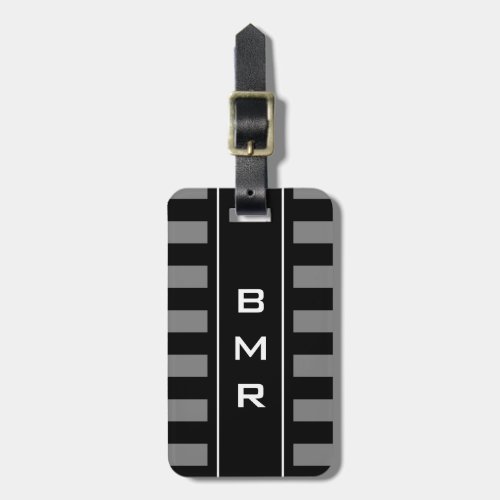 Personalized monogram striped travel luggage tag