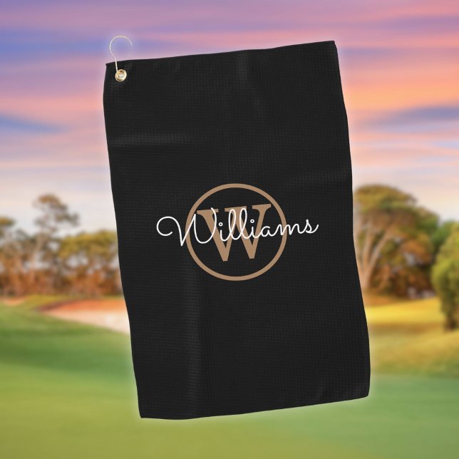 Personalized Monogram Stylish Script Name Golf Towel (Personalized Monogram Stylish Script Name Golf Towel)