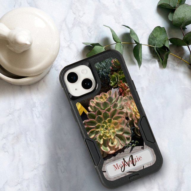 Personalized Monogram Succulent Garden Oceanside  Otterbox iPhone Case (Creator Uploaded)