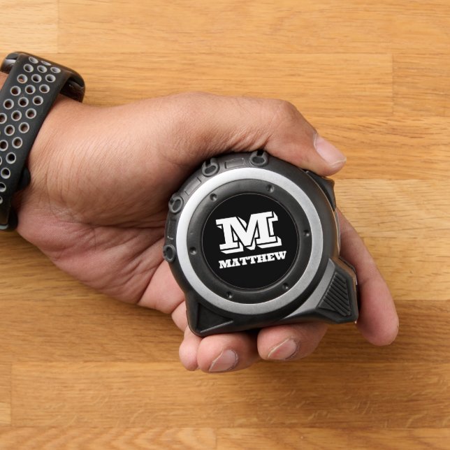 Personalized monogram tape measure gift for guys (Home)