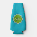 Personalized Monogram Teal Bottle Cooler at Zazzle