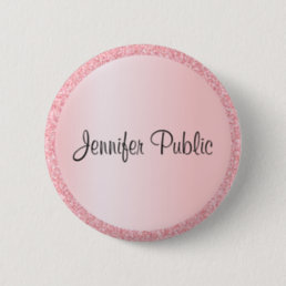 Personalized Monogram Template Elegant Rose Gold Button