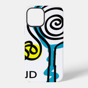 Personalized monogram tennis racket iPhone 12 case