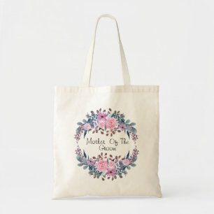 Personalized monogram text watercolor flower flora tote bag