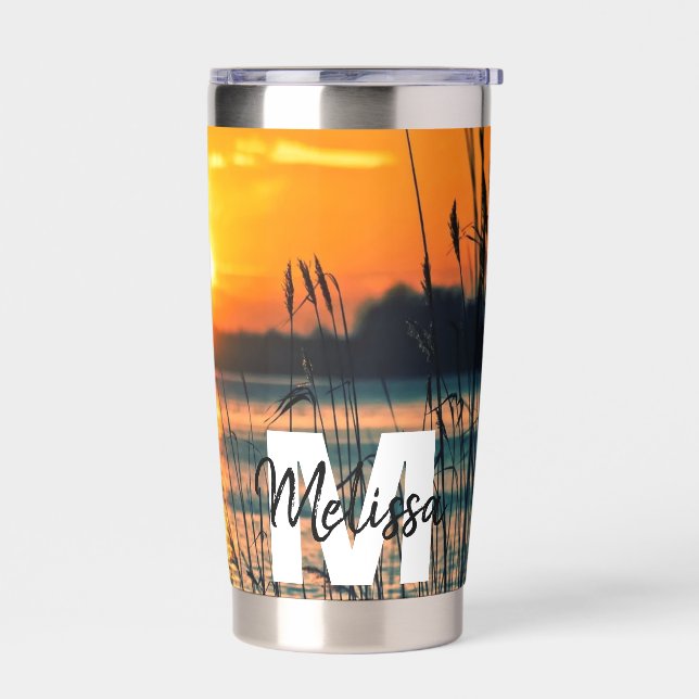 Personalized Monogram Thermal Tumbler (Left)