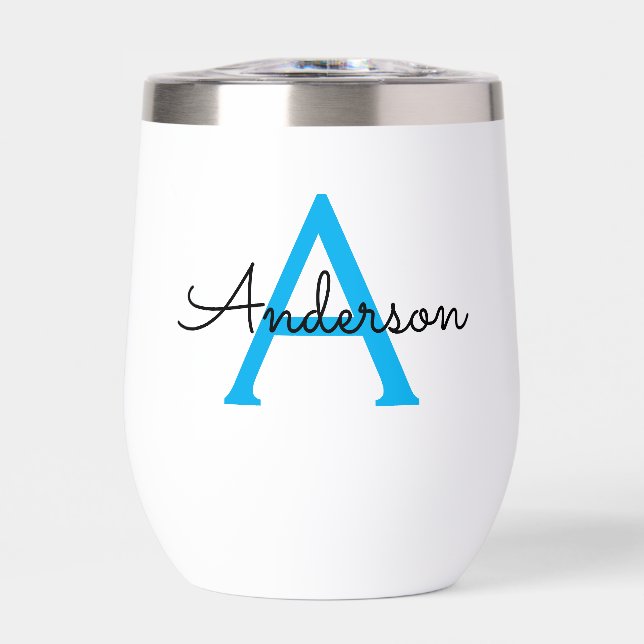 personalized Monogram  Thermal Wine Tumbler (Front)
