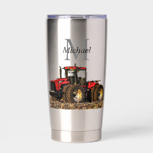 Personalized Monogram Tractor Equipment Tillage Insulated Tumbler