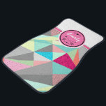 Personalized Monogram Triangle MInt Pink Pattern Car Mat<br><div class="desc">Gray,  Yellow,  Aqua,  Mint,  Coral and Pink Personalized Monogram Modern Triangle Pattern</div>