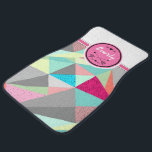 Personalized Monogram Triangle MInt Pink Pattern Car Mat<br><div class="desc">Gray,  Yellow,  Aqua,  Mint,  Coral and Pink Personalized Monogram Modern Triangle Pattern</div>