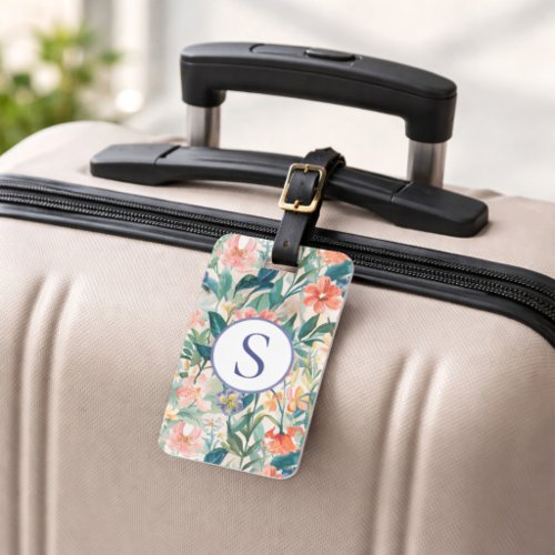 Personalized Monogram Tropical Travel Gift Luggage Tag
