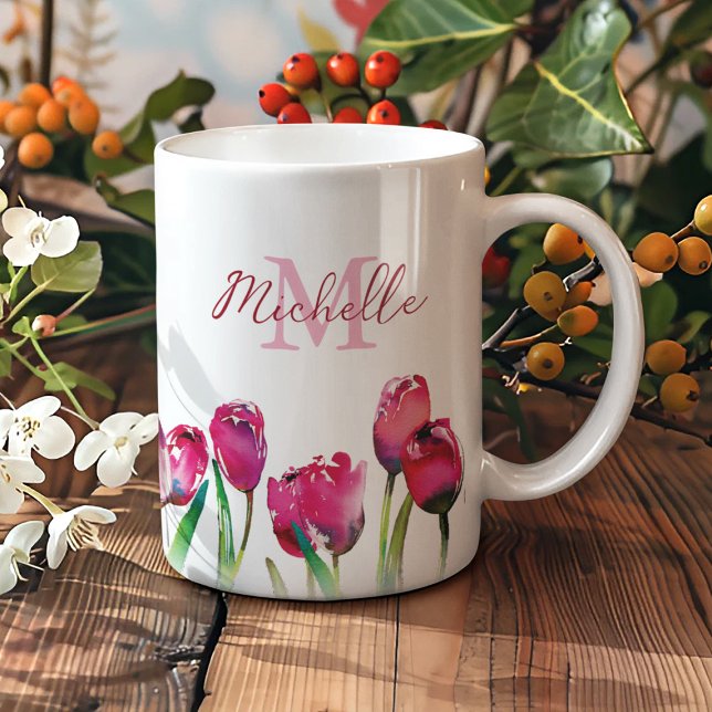 Personalized Monogram Tulip Coffee Mug (Creator Uploaded)