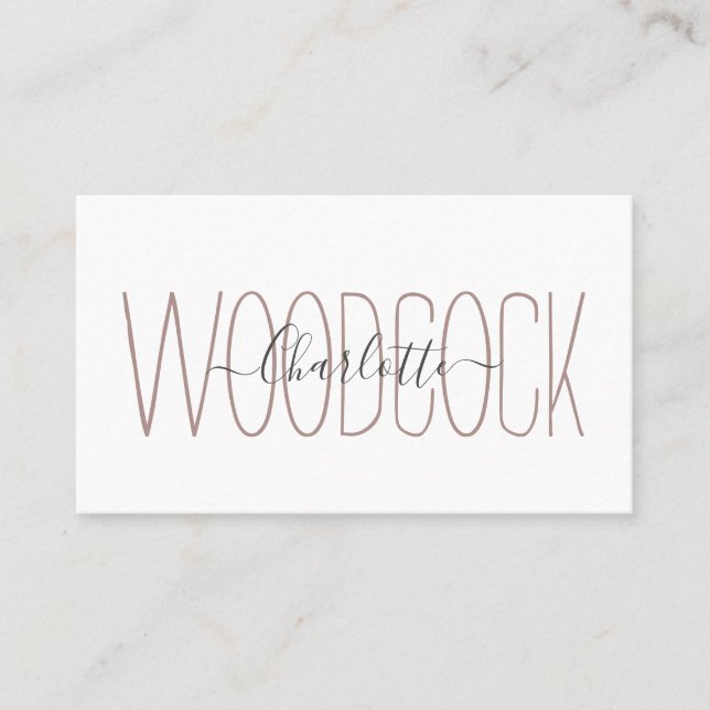 Personalized Monogram Typography Calling Card (Front)