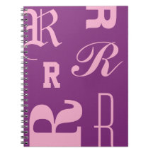 Personalized Monogram, Typography Initials, Purple