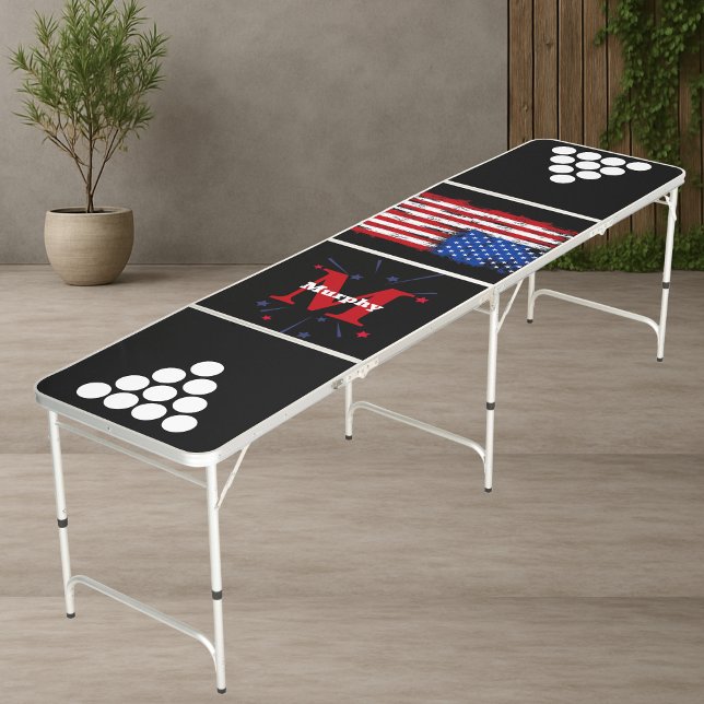 Personalized Monogram USA Flag 4th Of July Party Beer Pong Table (Personalized Monogram USA Flag 4th Of July Party Beer Pong Table
)