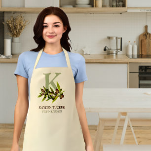 Personalized Monogram Vegan Kitchen Apron
