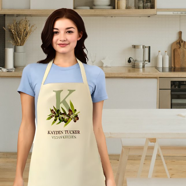 Personalized Monogram Vegan Kitchen Apron (Creator Uploaded)