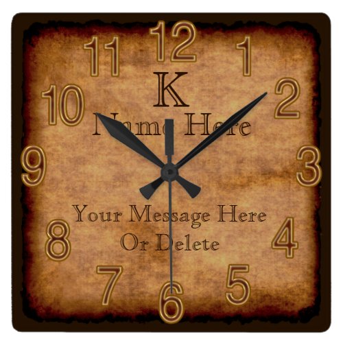 Personalized Monogram Vintage Clock 3 Text Boxes