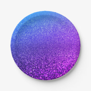 Personalized monogram vintage glitter shine 3 ring paper plates