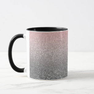 Personalized monogram vintage glitter shine pink s mug