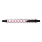 Personalized monogram watercolor pink polka dots black ink pen (Back)