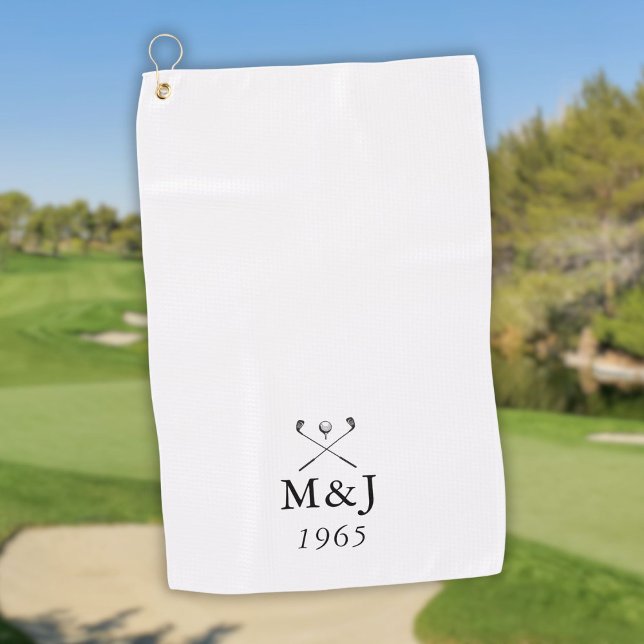 Personalized Monogram Wedding Anniversary Date Golf Towel (Personalized Monogram Wedding Anniversary Date Golf Towel)
