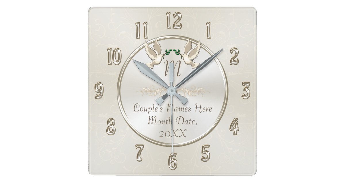 Personalized Monogram Wedding Gifts Clock Zazzle