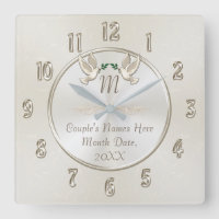 Personalized Monogram Wedding Gifts Clock