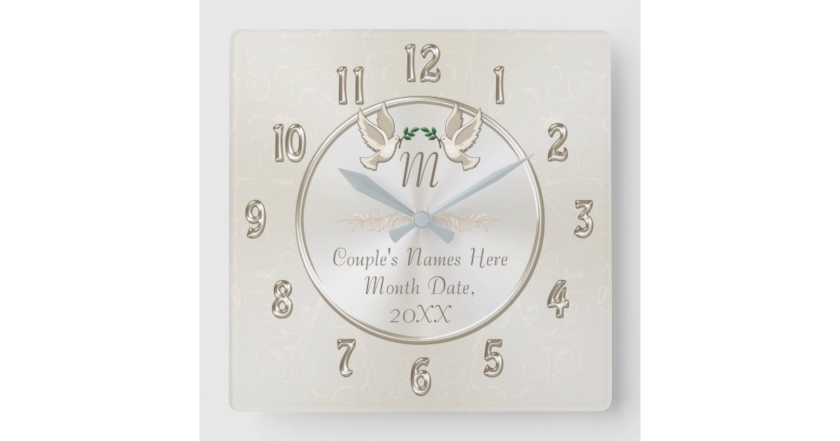 Personalized Monogram Wedding Gifts Clock