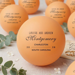 Personalized Monogram Wedding  Ping Pong Ball