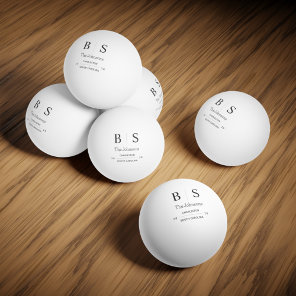 Personalized Monogram Wedding  Ping Pong Ball