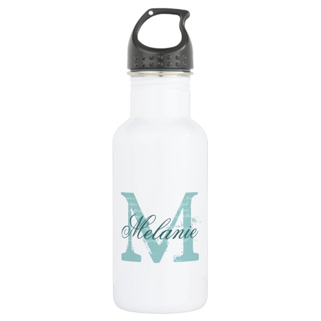 Personalized monogram wedding water bottles (Front)